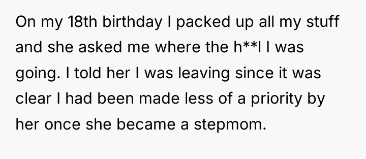 On my 18th birthday I packed up all my stuff...