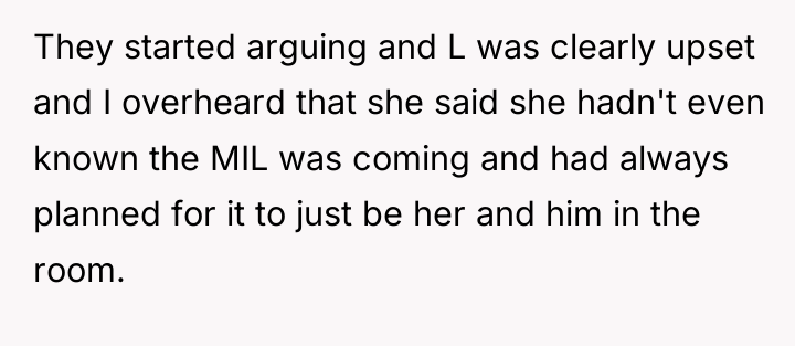 They started arguing and L was clearly upset and I...