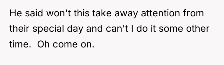 He said won't this take away attention from their special...