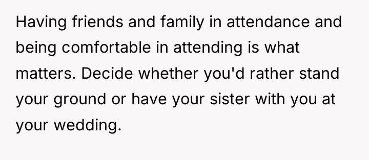 Having friends and family in attendance and being comfortable in...