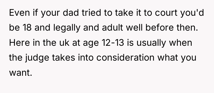 Even if your dad tried to take it to court...