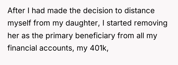 After I had made the decision to distance myself from...