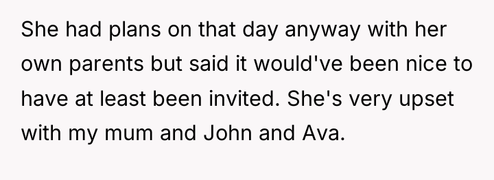She had plans on that day anyway with her own...
