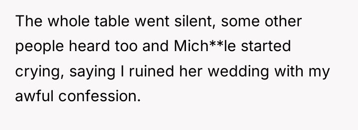 The whole table went silent, some other people heard too...