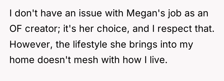 I don't have an issue with Megan's job as an...