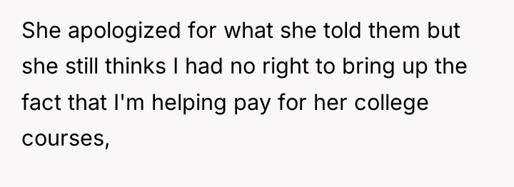She apologized for what she told them but she still...