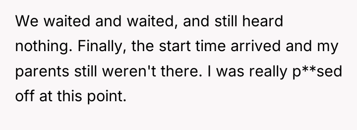 We waited and waited, and still heard nothing. Finally, the...