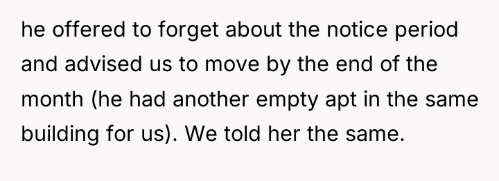 he offered to forget about the notice period and advised...