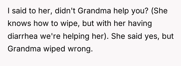 I said to her, didn't Grandma help you? (She knows...