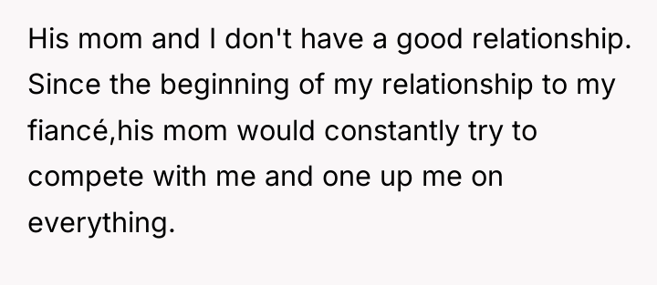His mom and I don't have a good relationship. Since...