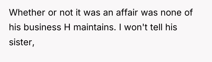 Whether or not it was an affair was none of...