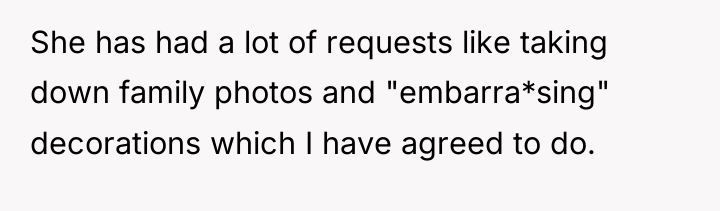 She has had a lot of requests like taking down...
