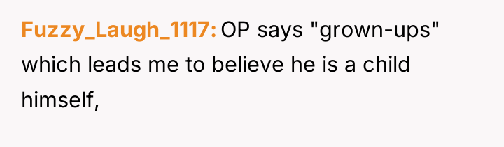 Fuzzy_Laugh_1117 OP says "grown-ups" which leads me to believe he...
