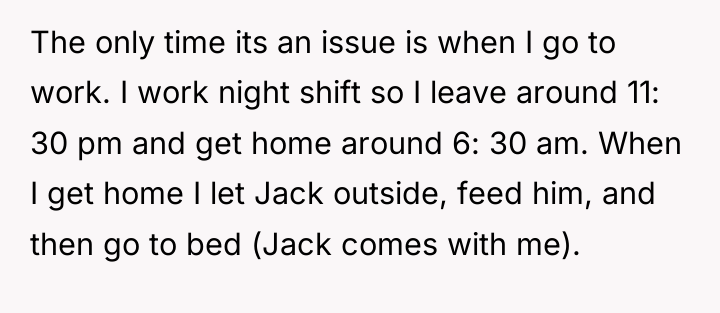 The only time its an issue is when I go...