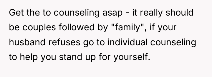 Get the to counseling asap - it really should be...