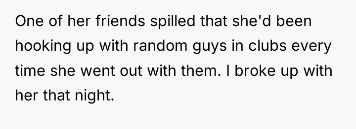 One of her friends spilled that she'd been hooking up...