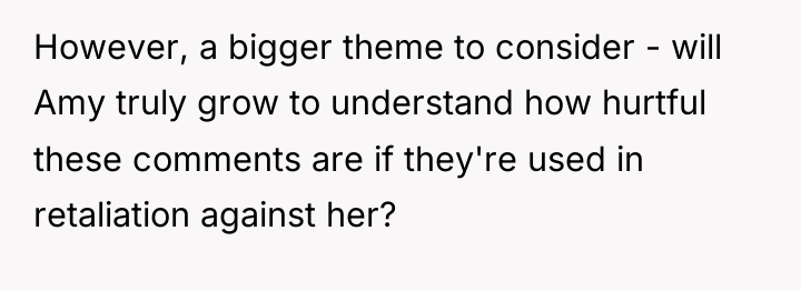 However, a bigger theme to consider - will Amy truly...