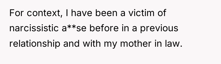 For context, I have been a victim of narcissistic a**se...