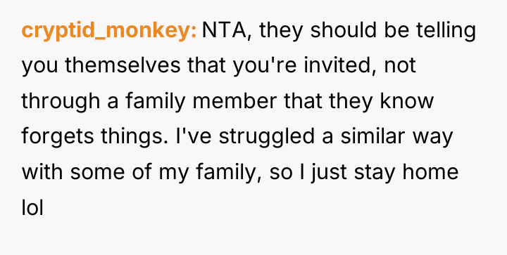 cryptid_monkey NTA, they should be telling you themselves that you're...