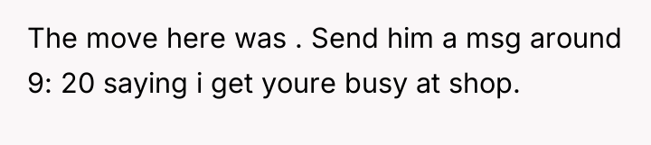 The move here was . Send him a msg around...