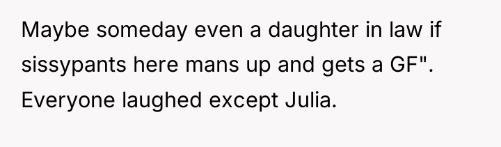 Maybe someday even a daughter in law if sissypants here...