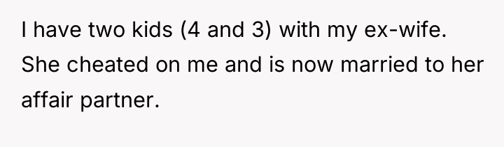 I have two kids (4 and 3) with my ex-wife....