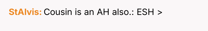 StAlvis Cousin is an AH also.: ESH >