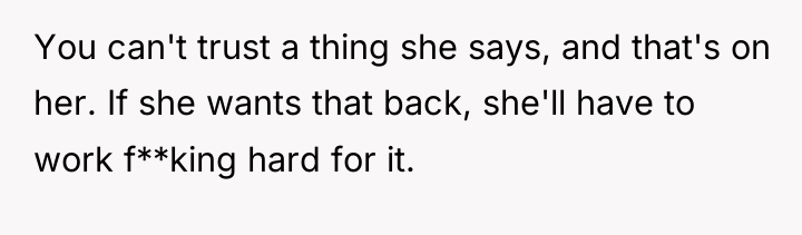 You can't trust a thing she says, and that's on...