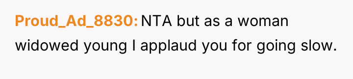 Proud_Ad_8830 NTA but as a woman widowed young I applaud...
