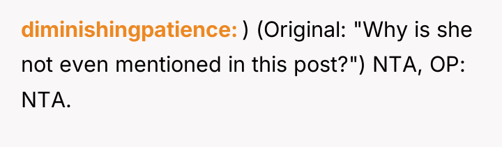 diminishingpatience ) (Original: "Why is she not even mentioned in...