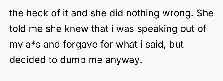 the heck of it and she did nothing wrong. She...