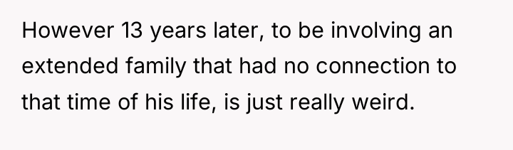 However 13 years later, to be involving an extended family...