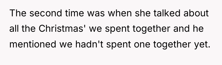 The second time was when she talked about all the...