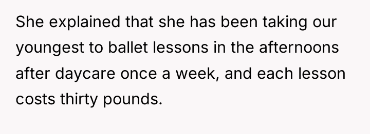 She explained that she has been taking our youngest to...