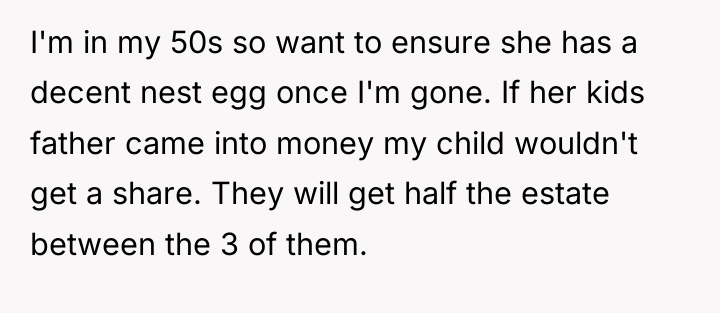 I'm in my 50s so want to ensure she has...