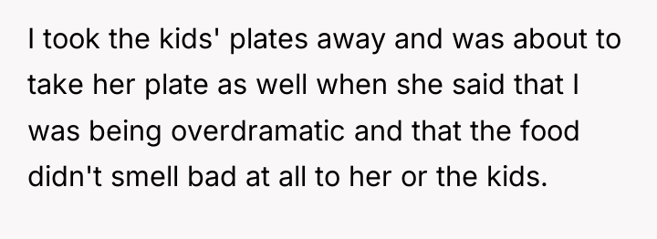 I took the kids' plates away and was about to...