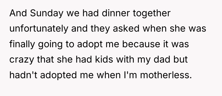 And Sunday we had dinner together unfortunately and they asked...