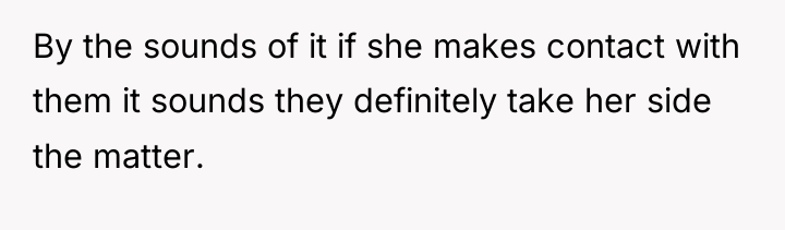 By the sounds of it if she makes contact with...