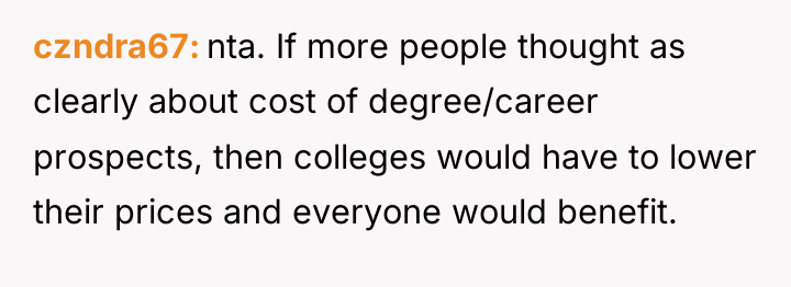 czndra67 nta. If more people thought as clearly about cost...