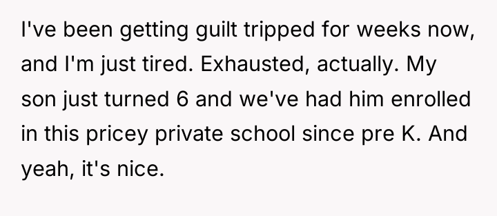 I've been getting guilt tripped for weeks now, and I'm...