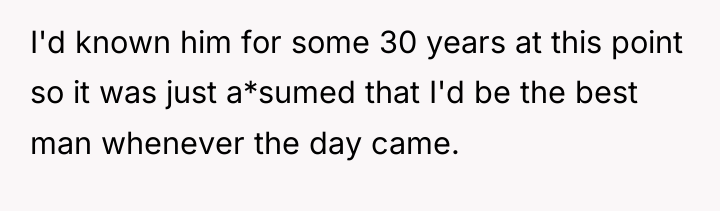 I'd known him for some 30 years at this point...