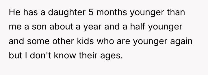 He has a daughter 5 months younger than me a...