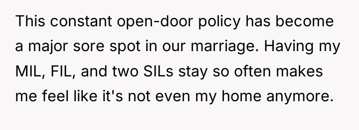 This constant open-door policy has become a major sore spot...