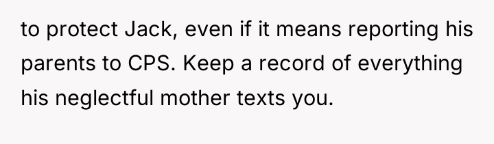 to protect Jack, even if it means reporting his parents...