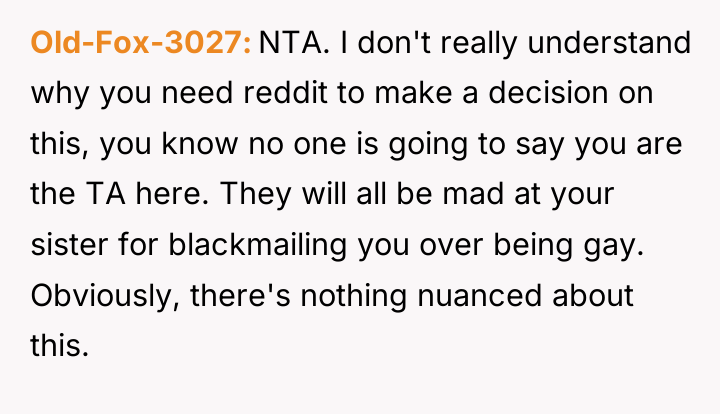 Old-Fox-3027 NTA. I don't really understand why you need reddit...
