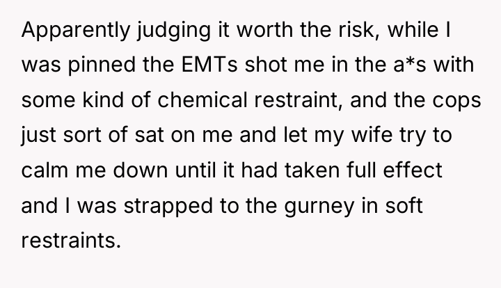 Apparently judging it worth the risk, while I was pinned...