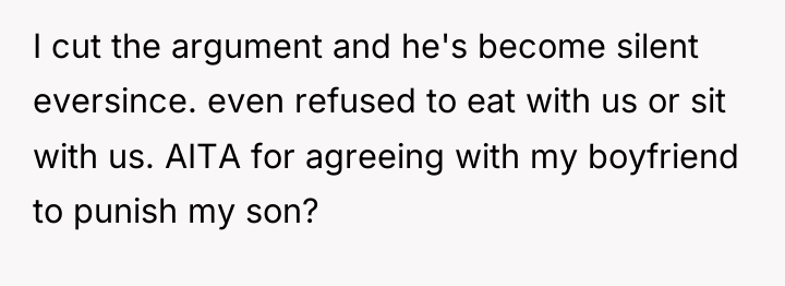 I cut the argument and he's become silent eversince. even...