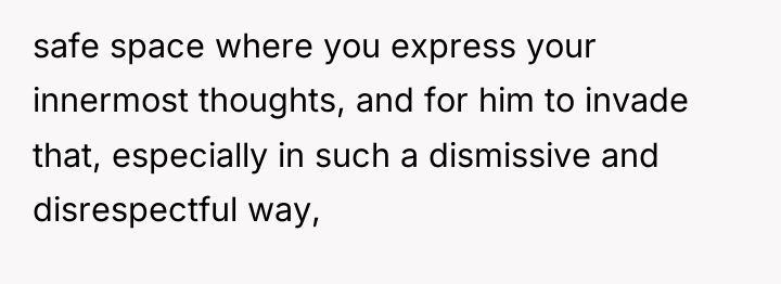 safe space where you express your innermost thoughts, and for...