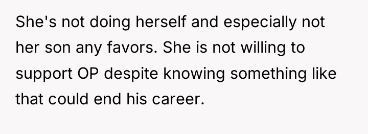 She's not doing herself and especially not her son any...