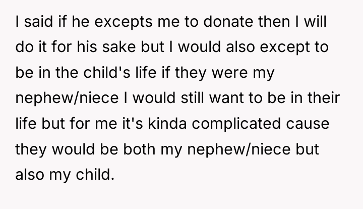 I said if he excepts me to donate then I...